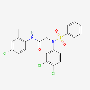 molecular formula C21H17Cl3N2O3S B3676629 N~1~-(4-chloro-2-methylphenyl)-N~2~-(3,4-dichlorophenyl)-N~2~-(phenylsulfonyl)glycinamide 