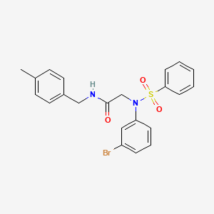 molecular formula C22H21BrN2O3S B3676650 N~2~-(3-bromophenyl)-N~1~-(4-methylbenzyl)-N~2~-(phenylsulfonyl)glycinamide 