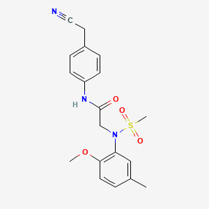 molecular formula C19H21N3O4S B3676657 N~1~-[4-(cyanomethyl)phenyl]-N~2~-(2-methoxy-5-methylphenyl)-N~2~-(methylsulfonyl)glycinamide 