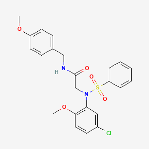 molecular formula C23H23ClN2O5S B3676692 N~2~-(5-chloro-2-methoxyphenyl)-N~1~-(4-methoxybenzyl)-N~2~-(phenylsulfonyl)glycinamide 