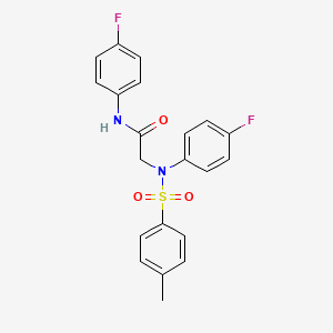 molecular formula C21H18F2N2O3S B3676698 N~1~,N~2~-bis(4-fluorophenyl)-N~2~-[(4-methylphenyl)sulfonyl]glycinamide 