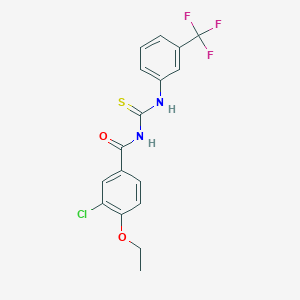 molecular formula C17H14ClF3N2O2S B3676717 3-chloro-4-ethoxy-N-({[3-(trifluoromethyl)phenyl]amino}carbonothioyl)benzamide 