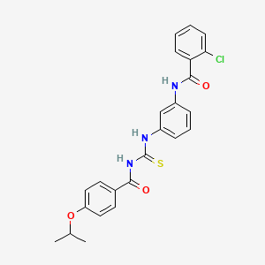 molecular formula C24H22ClN3O3S B3676721 2-chloro-N-[3-({[(4-isopropoxybenzoyl)amino]carbonothioyl}amino)phenyl]benzamide 