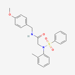 molecular formula C23H24N2O4S B3676754 N~1~-(4-methoxybenzyl)-N~2~-(2-methylphenyl)-N~2~-(phenylsulfonyl)glycinamide 