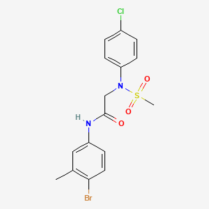 molecular formula C16H16BrClN2O3S B3676760 N~1~-(4-bromo-3-methylphenyl)-N~2~-(4-chlorophenyl)-N~2~-(methylsulfonyl)glycinamide 