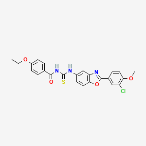 molecular formula C24H20ClN3O4S B3676767 N-({[2-(3-chloro-4-methoxyphenyl)-1,3-benzoxazol-5-yl]amino}carbonothioyl)-4-ethoxybenzamide 