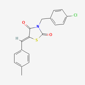 molecular formula C18H14ClNO2S B3676773 3-(4-chlorobenzyl)-5-(4-methylbenzylidene)-1,3-thiazolidine-2,4-dione 