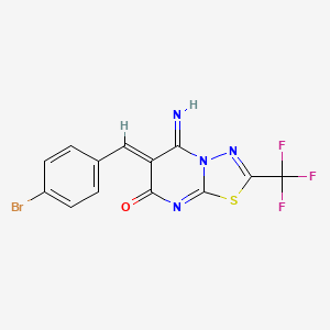 molecular formula C13H6BrF3N4OS B3676783 6-(4-bromobenzylidene)-5-imino-2-(trifluoromethyl)-5,6-dihydro-7H-[1,3,4]thiadiazolo[3,2-a]pyrimidin-7-one 