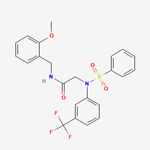 molecular formula C23H21F3N2O4S B3676801 N~1~-(2-methoxybenzyl)-N~2~-(phenylsulfonyl)-N~2~-[3-(trifluoromethyl)phenyl]glycinamide 
