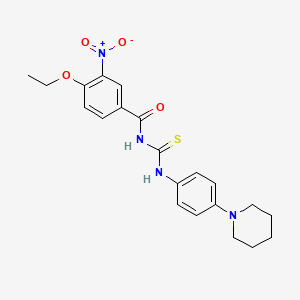 molecular formula C21H24N4O4S B3676806 4-ethoxy-3-nitro-N-({[4-(1-piperidinyl)phenyl]amino}carbonothioyl)benzamide 