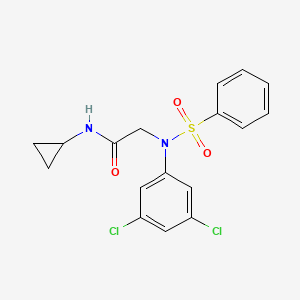 molecular formula C17H16Cl2N2O3S B3676808 N~1~-cyclopropyl-N~2~-(3,5-dichlorophenyl)-N~2~-(phenylsulfonyl)glycinamide 