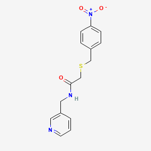 molecular formula C15H15N3O3S B3676831 2-[(4-nitrobenzyl)thio]-N-(3-pyridinylmethyl)acetamide 