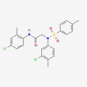 molecular formula C23H22Cl2N2O3S B3676845 N~2~-(3-chloro-4-methylphenyl)-N~1~-(4-chloro-2-methylphenyl)-N~2~-[(4-methylphenyl)sulfonyl]glycinamide 