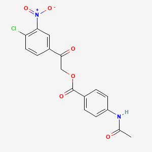 molecular formula C17H13ClN2O6 B3676853 2-(4-chloro-3-nitrophenyl)-2-oxoethyl 4-(acetylamino)benzoate 