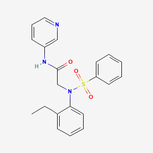 molecular formula C21H21N3O3S B3676877 N~2~-(2-ethylphenyl)-N~2~-(phenylsulfonyl)-N~1~-3-pyridinylglycinamide 