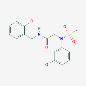 molecular formula C18H22N2O5S B3676878 N~1~-(2-methoxybenzyl)-N~2~-(3-methoxyphenyl)-N~2~-(methylsulfonyl)glycinamide 