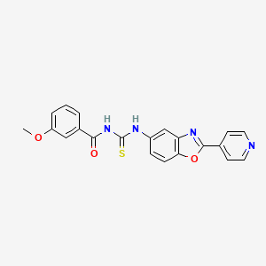 molecular formula C21H16N4O3S B3676903 3-methoxy-N-({[2-(4-pyridinyl)-1,3-benzoxazol-5-yl]amino}carbonothioyl)benzamide 