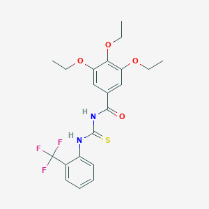 molecular formula C21H23F3N2O4S B3676912 3,4,5-triethoxy-N-({[2-(trifluoromethyl)phenyl]amino}carbonothioyl)benzamide 