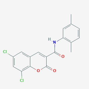 molecular formula C18H13Cl2NO3 B3676915 6,8-dichloro-N-(2,5-dimethylphenyl)-2-oxo-2H-chromene-3-carboxamide 