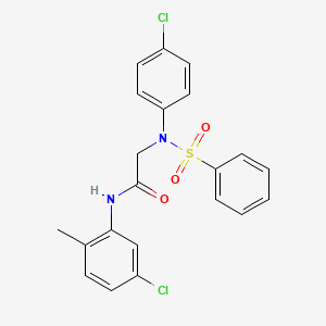 molecular formula C21H18Cl2N2O3S B3676922 N~1~-(5-chloro-2-methylphenyl)-N~2~-(4-chlorophenyl)-N~2~-(phenylsulfonyl)glycinamide 