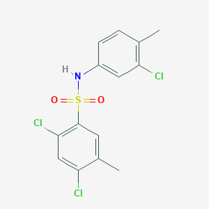 molecular formula C14H12Cl3NO2S B3676924 2,4-dichloro-N-(3-chloro-4-methylphenyl)-5-methylbenzenesulfonamide 