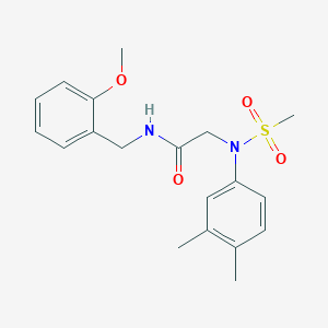 molecular formula C19H24N2O4S B3676925 N~2~-(3,4-dimethylphenyl)-N~1~-(2-methoxybenzyl)-N~2~-(methylsulfonyl)glycinamide 