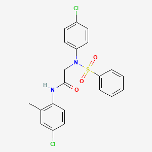 molecular formula C21H18Cl2N2O3S B3676939 N~1~-(4-chloro-2-methylphenyl)-N~2~-(4-chlorophenyl)-N~2~-(phenylsulfonyl)glycinamide 