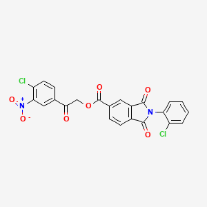 molecular formula C23H12Cl2N2O7 B3676959 2-(4-chloro-3-nitrophenyl)-2-oxoethyl 2-(2-chlorophenyl)-1,3-dioxo-5-isoindolinecarboxylate 