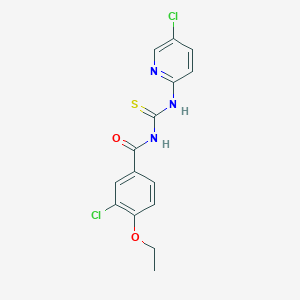 molecular formula C15H13Cl2N3O2S B3676974 3-chloro-N-{[(5-chloro-2-pyridinyl)amino]carbonothioyl}-4-ethoxybenzamide 
