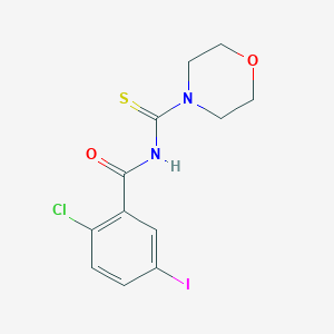 molecular formula C12H12ClIN2O2S B3676980 2-chloro-5-iodo-N-(4-morpholinylcarbonothioyl)benzamide 