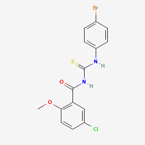 molecular formula C15H12BrClN2O2S B3676989 N-{[(4-bromophenyl)amino]carbonothioyl}-5-chloro-2-methoxybenzamide 