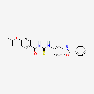 molecular formula C24H21N3O3S B3677004 4-isopropoxy-N-{[(2-phenyl-1,3-benzoxazol-5-yl)amino]carbonothioyl}benzamide 