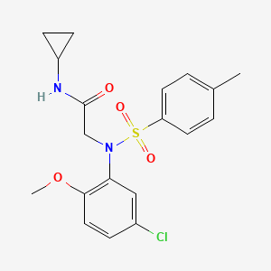 molecular formula C19H21ClN2O4S B3677023 N~2~-(5-chloro-2-methoxyphenyl)-N~1~-cyclopropyl-N~2~-[(4-methylphenyl)sulfonyl]glycinamide 