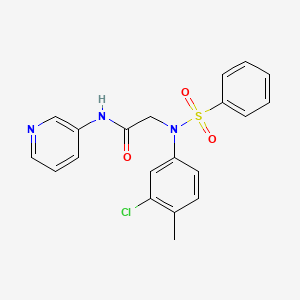 molecular formula C20H18ClN3O3S B3677053 N~2~-(3-chloro-4-methylphenyl)-N~2~-(phenylsulfonyl)-N~1~-3-pyridinylglycinamide 
