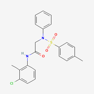 molecular formula C22H21ClN2O3S B3677071 N~1~-(3-chloro-2-methylphenyl)-N~2~-[(4-methylphenyl)sulfonyl]-N~2~-phenylglycinamide 