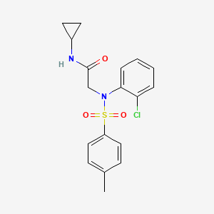 molecular formula C18H19ClN2O3S B3677079 N~2~-(2-chlorophenyl)-N~1~-cyclopropyl-N~2~-[(4-methylphenyl)sulfonyl]glycinamide 