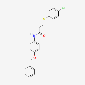 molecular formula C22H20ClNO2S B3677086 N-[4-(benzyloxy)phenyl]-3-[(4-chlorophenyl)thio]propanamide 
