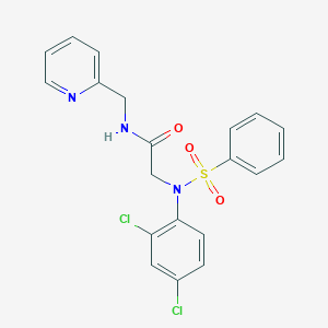 molecular formula C20H17Cl2N3O3S B3677091 N~2~-(2,4-dichlorophenyl)-N~2~-(phenylsulfonyl)-N~1~-(2-pyridinylmethyl)glycinamide 