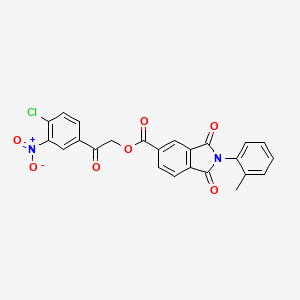 2-(4-chloro-3-nitrophenyl)-2-oxoethyl 2-(2-methylphenyl)-1,3-dioxo-5-isoindolinecarboxylate