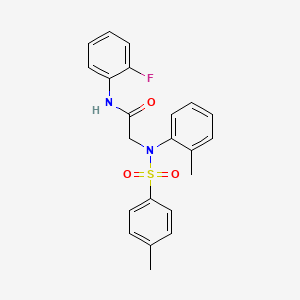 molecular formula C22H21FN2O3S B3677117 N~1~-(2-fluorophenyl)-N~2~-(2-methylphenyl)-N~2~-[(4-methylphenyl)sulfonyl]glycinamide 