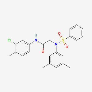 molecular formula C23H23ClN2O3S B3677119 N~1~-(3-chloro-4-methylphenyl)-N~2~-(3,5-dimethylphenyl)-N~2~-(phenylsulfonyl)glycinamide 