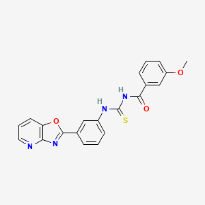 molecular formula C21H16N4O3S B3677124 3-methoxy-N-{[(3-[1,3]oxazolo[4,5-b]pyridin-2-ylphenyl)amino]carbonothioyl}benzamide 
