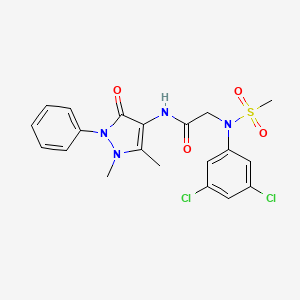 molecular formula C20H20Cl2N4O4S B3677130 N~2~-(3,5-dichlorophenyl)-N~1~-(1,5-dimethyl-3-oxo-2-phenyl-2,3-dihydro-1H-pyrazol-4-yl)-N~2~-(methylsulfonyl)glycinamide 
