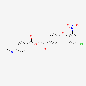 molecular formula C23H19ClN2O6 B3677145 2-[4-(4-chloro-2-nitrophenoxy)phenyl]-2-oxoethyl 4-(dimethylamino)benzoate 