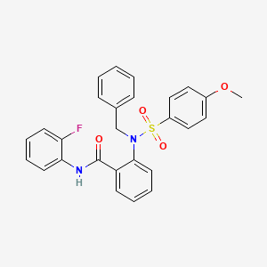 molecular formula C27H23FN2O4S B3677147 2-{benzyl[(4-methoxyphenyl)sulfonyl]amino}-N-(2-fluorophenyl)benzamide 