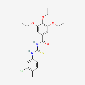 molecular formula C21H25ClN2O4S B3677152 N-{[(3-chloro-4-methylphenyl)amino]carbonothioyl}-3,4,5-triethoxybenzamide 