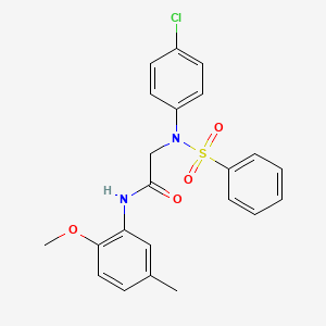 molecular formula C22H21ClN2O4S B3677171 N~2~-(4-chlorophenyl)-N~1~-(2-methoxy-5-methylphenyl)-N~2~-(phenylsulfonyl)glycinamide 
