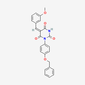 molecular formula C25H20N2O5 B3677178 1-[4-(benzyloxy)phenyl]-5-(3-methoxybenzylidene)-2,4,6(1H,3H,5H)-pyrimidinetrione 
