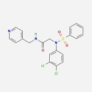 molecular formula C20H17Cl2N3O3S B3677179 N~2~-(3,4-dichlorophenyl)-N~2~-(phenylsulfonyl)-N~1~-(4-pyridinylmethyl)glycinamide 