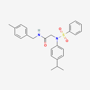 molecular formula C25H28N2O3S B3677181 N~2~-(4-isopropylphenyl)-N~1~-(4-methylbenzyl)-N~2~-(phenylsulfonyl)glycinamide 